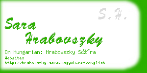 sara hrabovszky business card